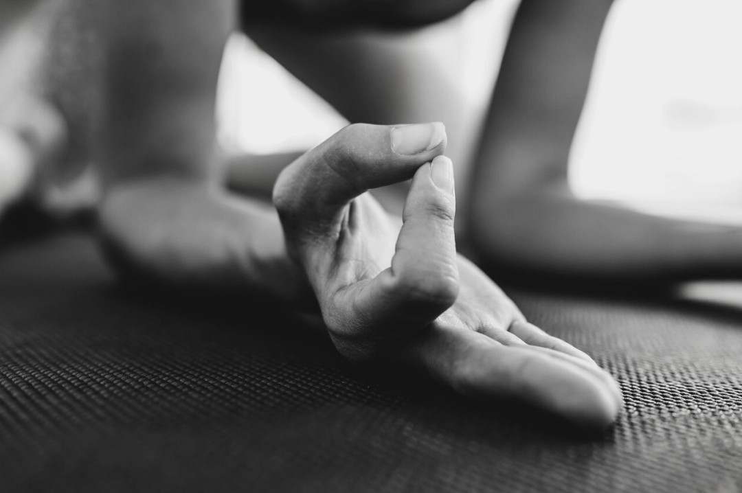 Sunlit yoga room